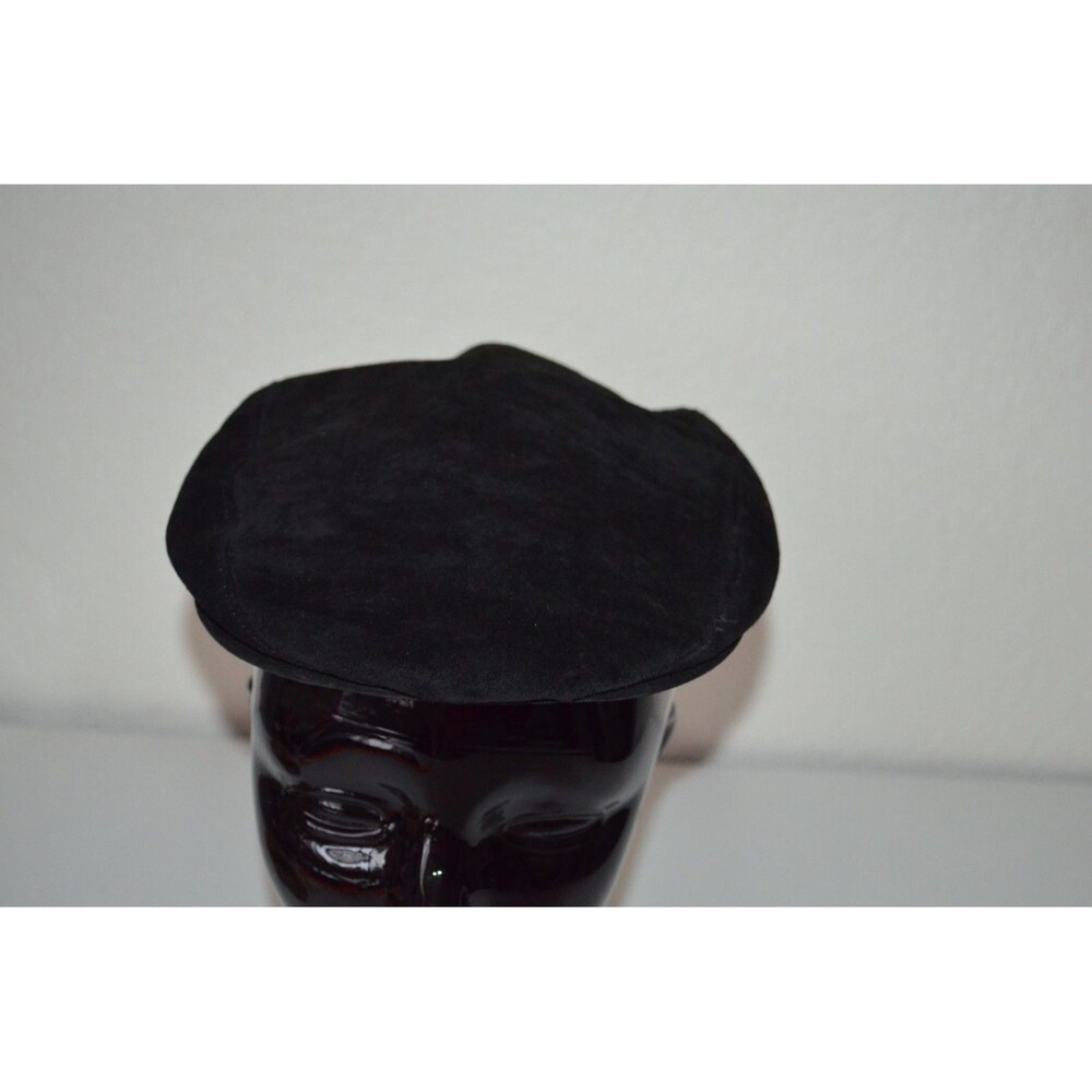 Lake of the Isles Flat Cap Mens S Genuine Suede Black Ivy Driving Vintage Hat